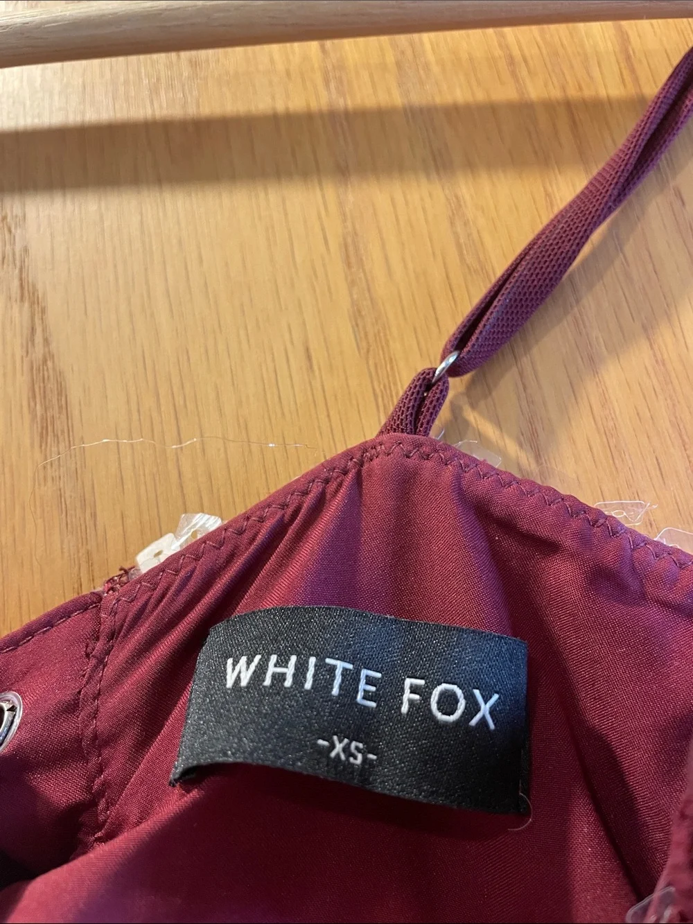 White Fox Burgundy Sequin Mini Dress - Picture 5 of 5